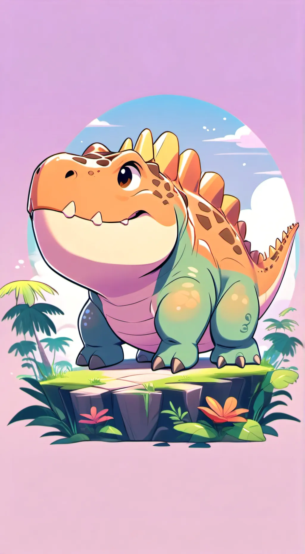 ai character: SHELLY/DINO! background