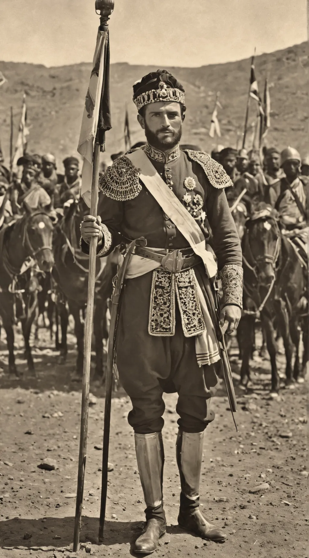 ai character: King  Alexander  background