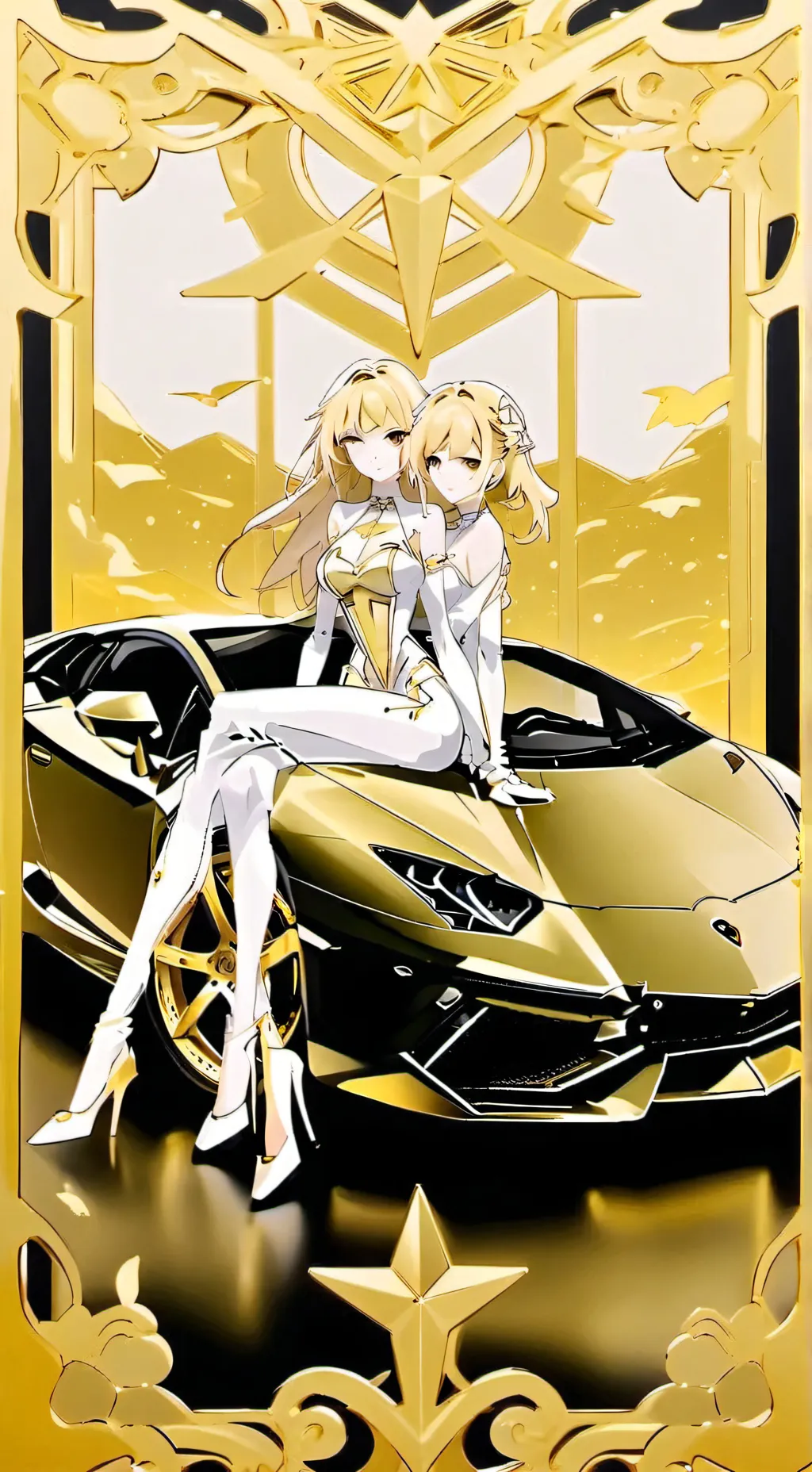 ai character: girl and friends background