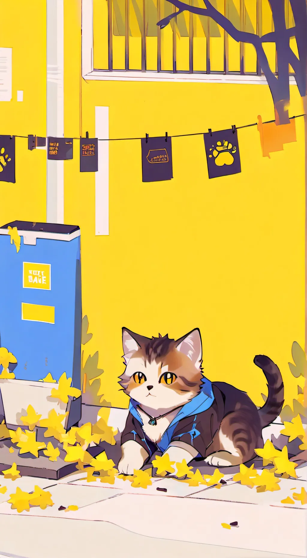 ai character: +stray kitten+ background