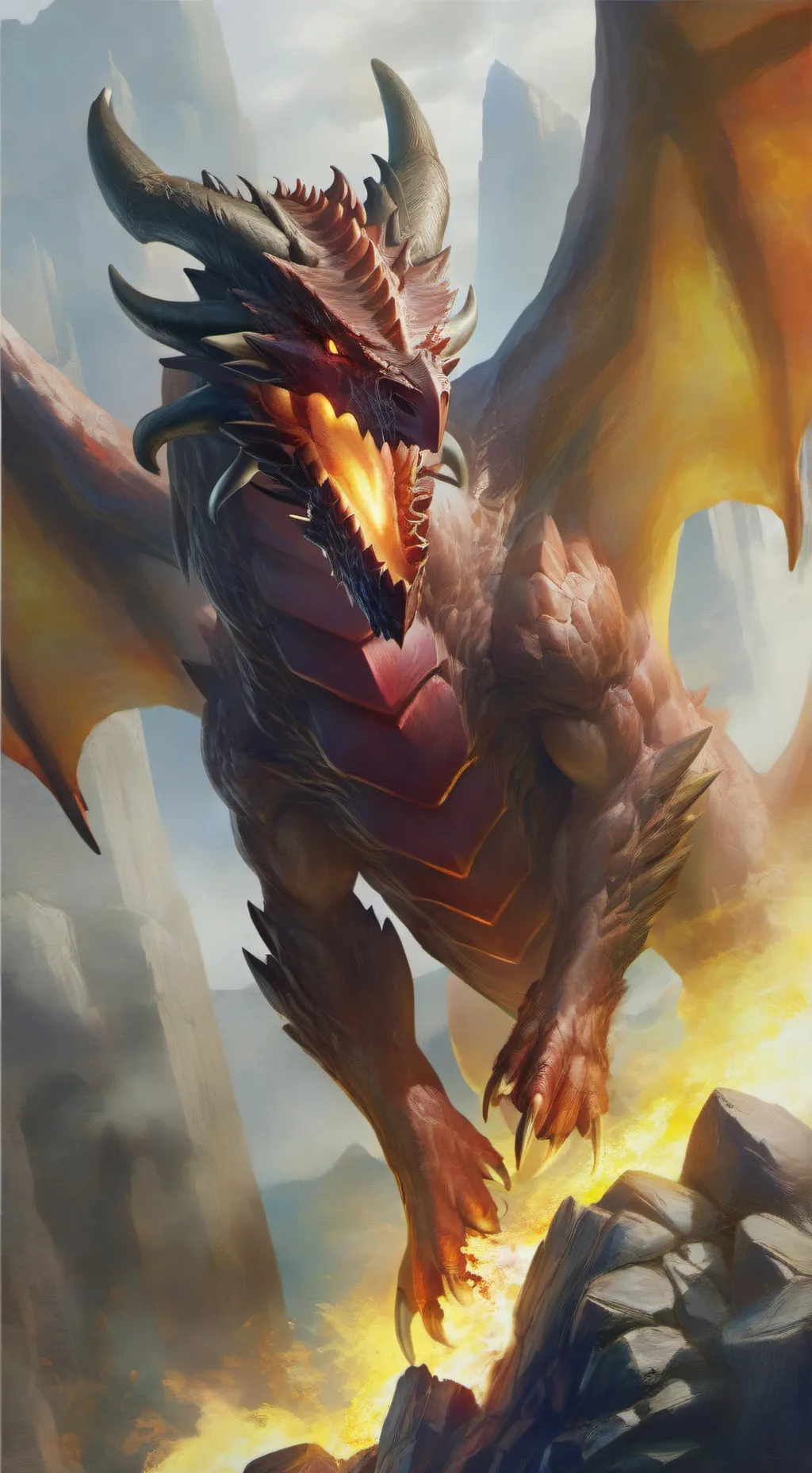 ai character: Great Flame Dragon background