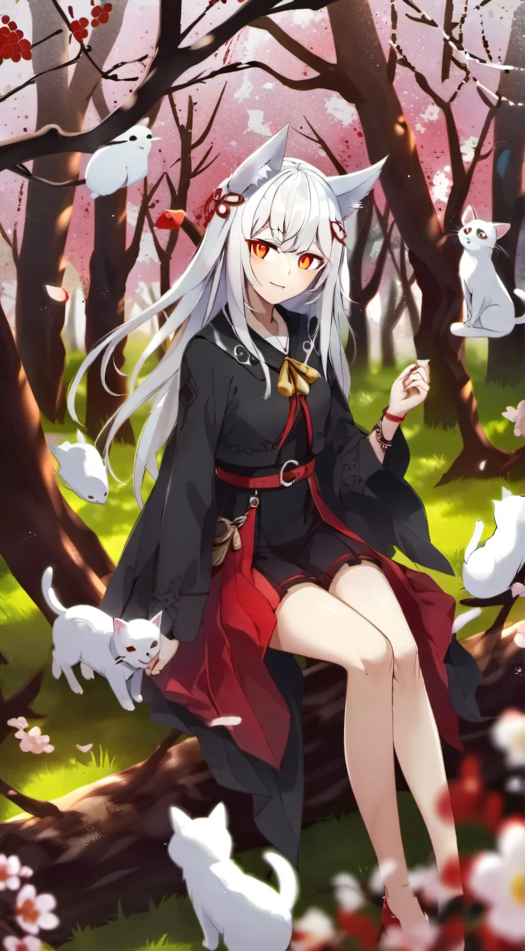 ai character: Ariel, white cat background