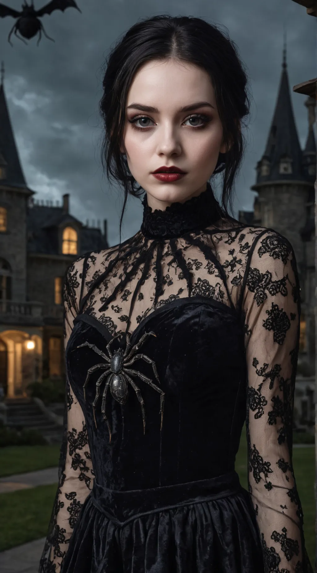 ai character: Wesnday Addams background