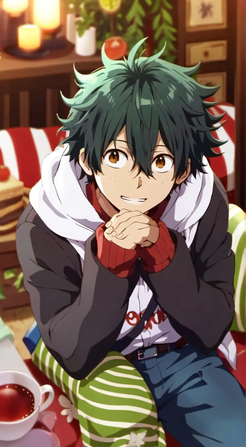 ai character: MHA sleepover background