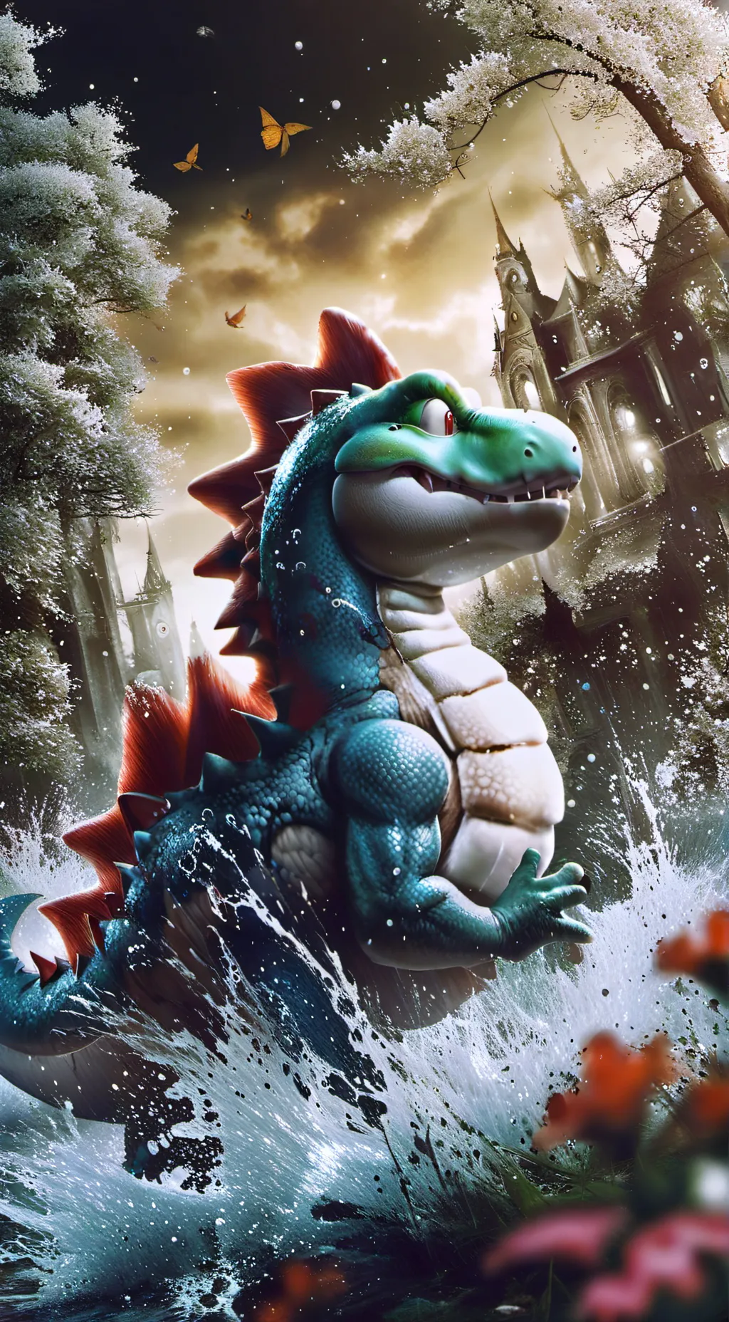 ai character: hungry dino background