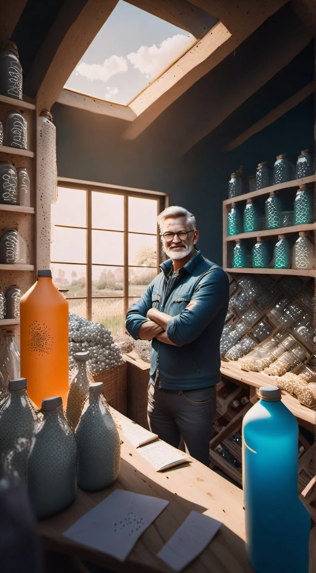 ai character: EcoBottle Tycoon background