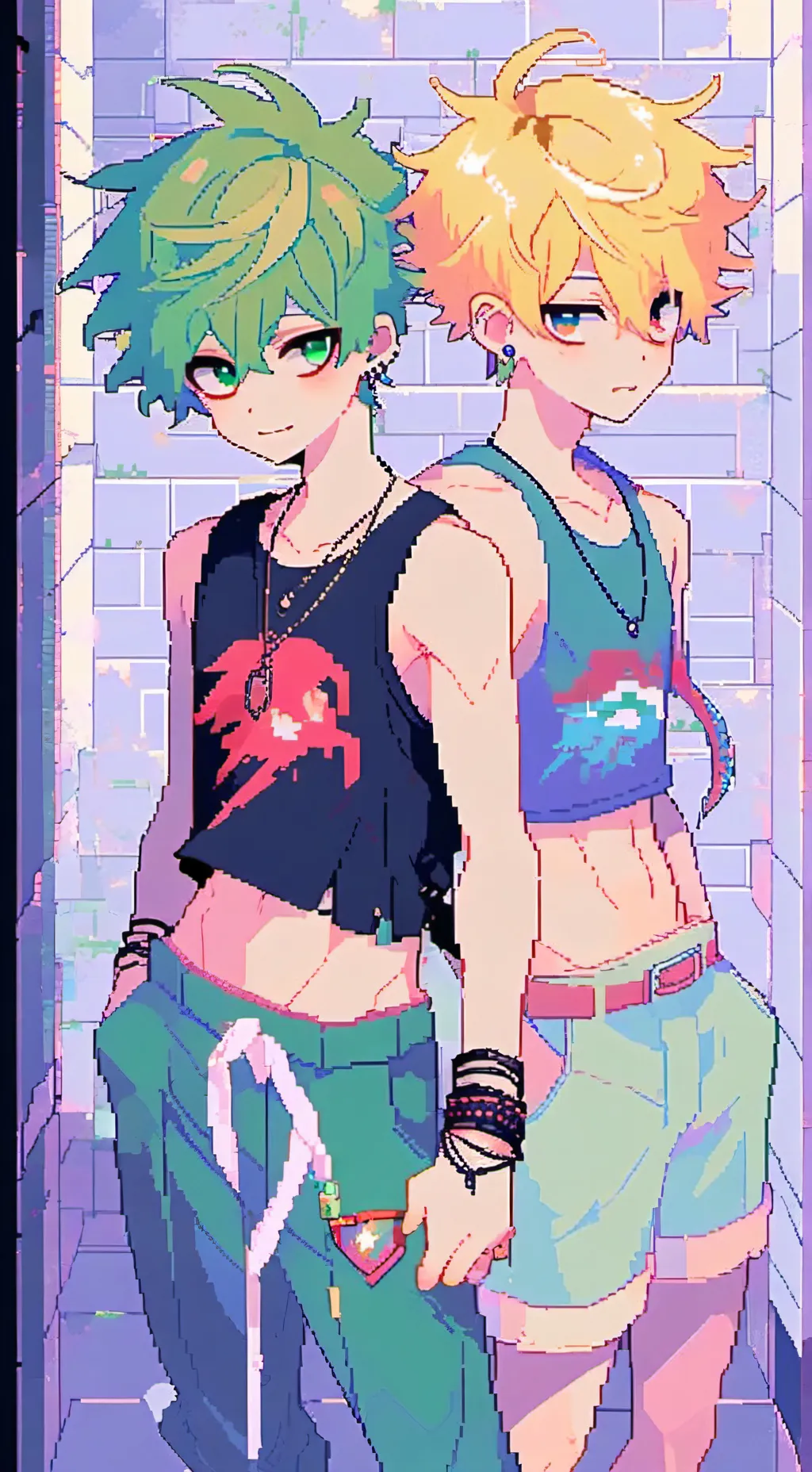 ai character: Bakugo and deku  background