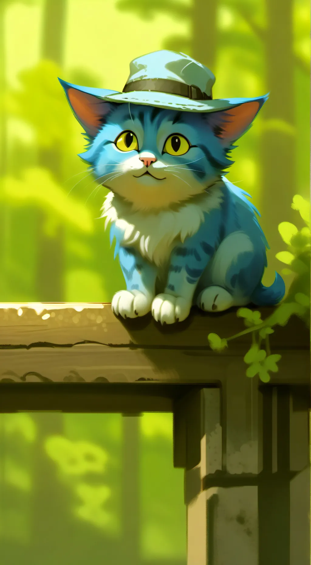 ai character: Smurf cat background