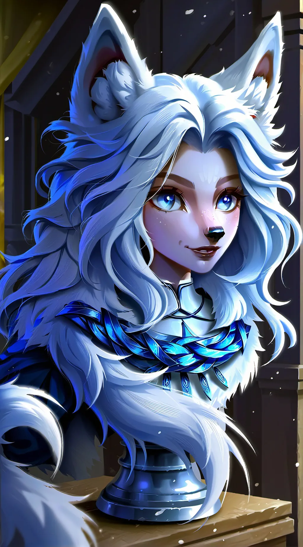 ai character: Luna the White Wol background