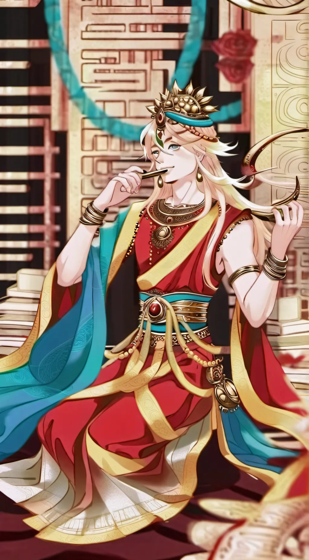 ai character: Egyptian Douma background