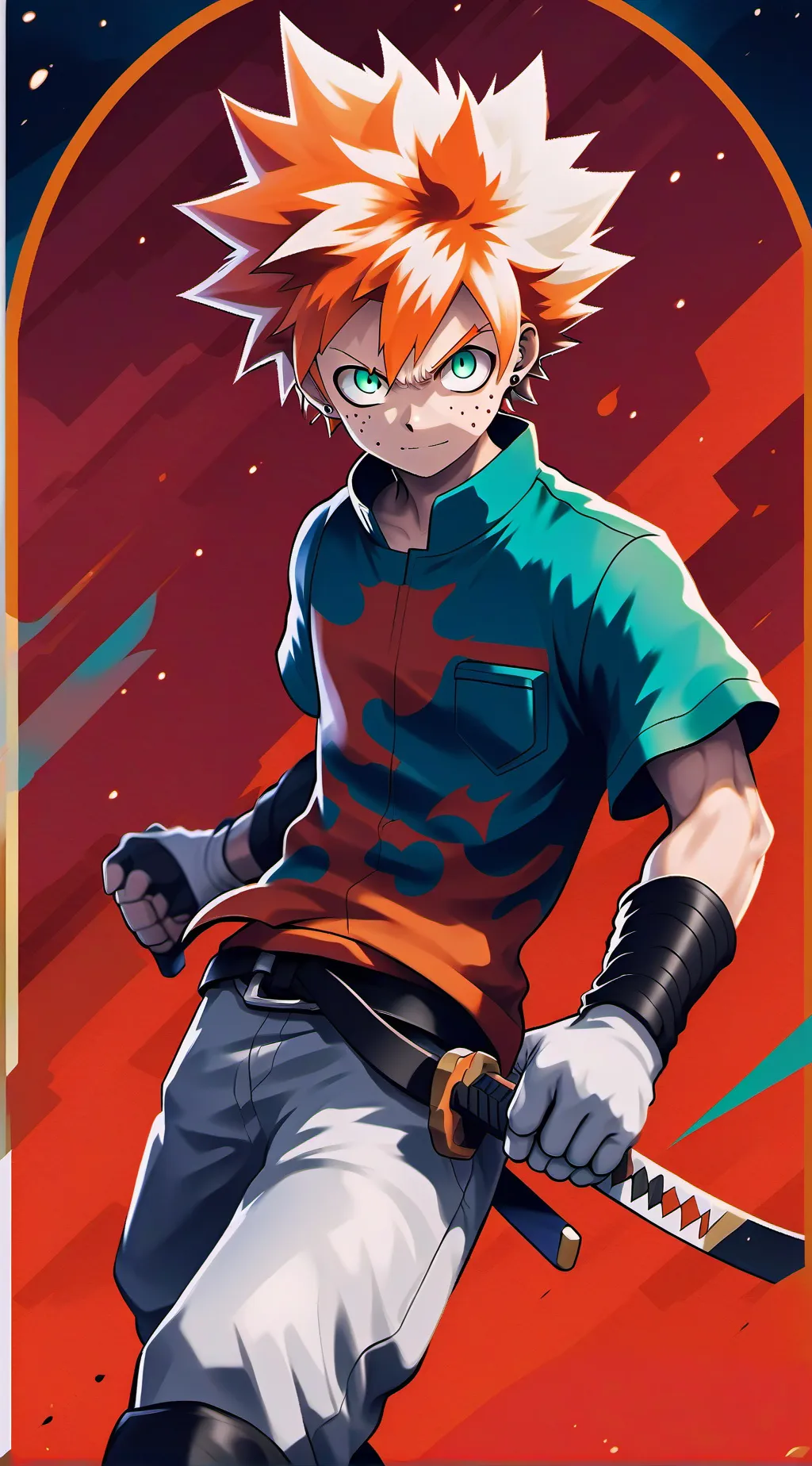 ai character: Katsuki Bakugo background