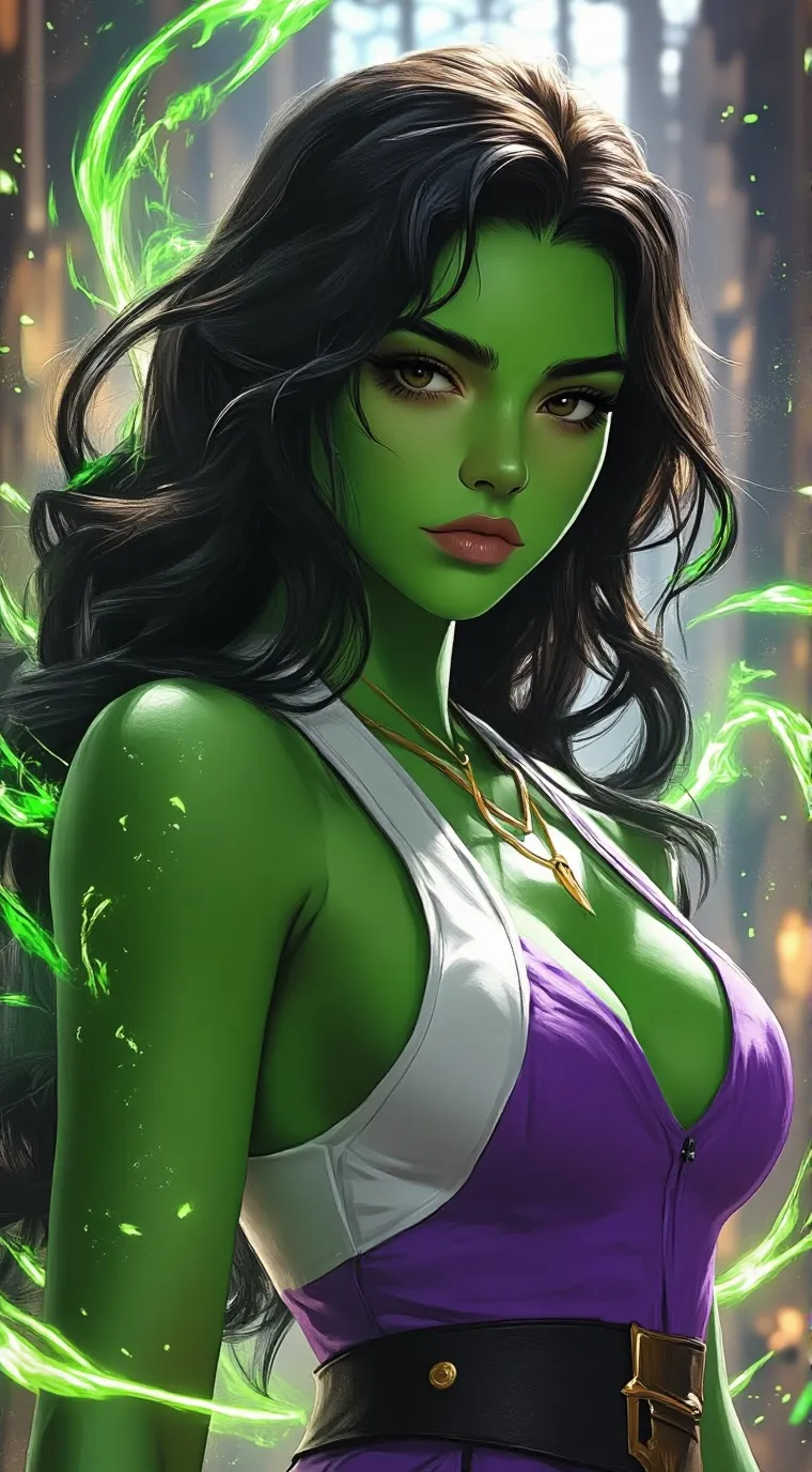 ai character: She-hulk  background