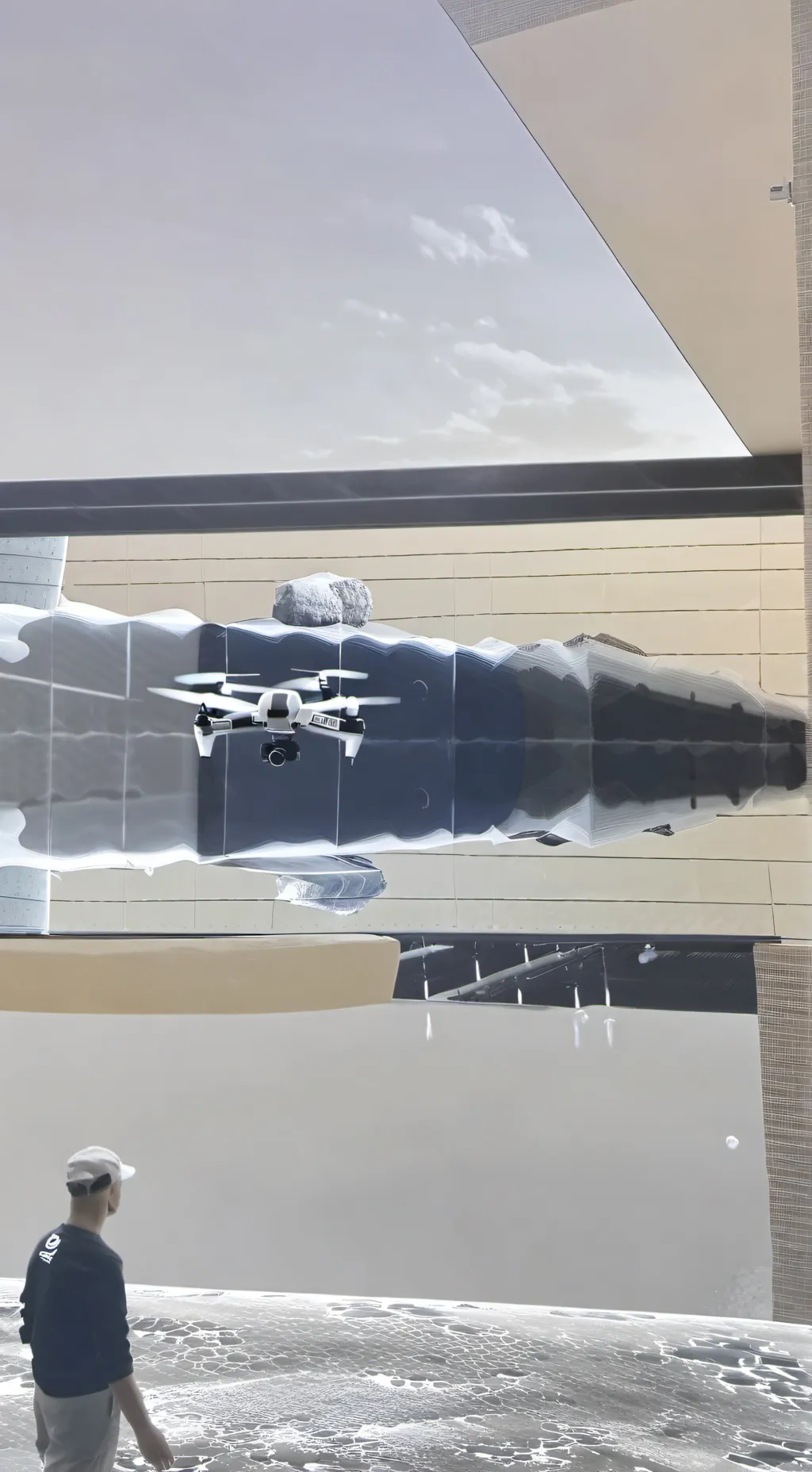 ai character: Bruce worker drone background