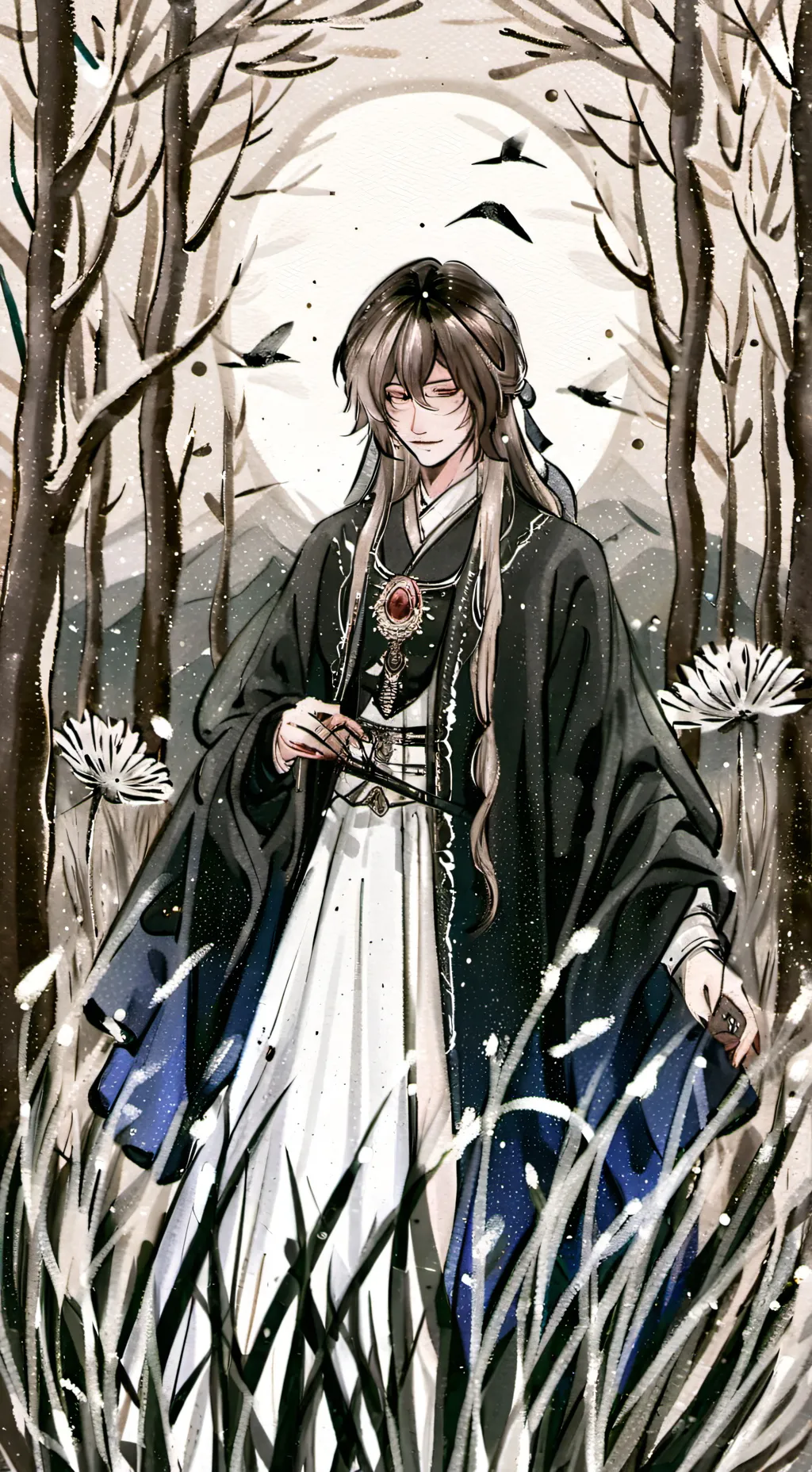 ai character: 晨昏 background