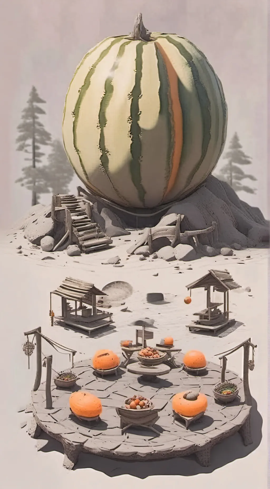 ai character: Melon Sandbox background