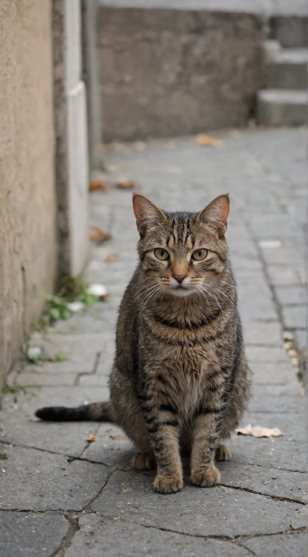 ai character: Stray cat  background