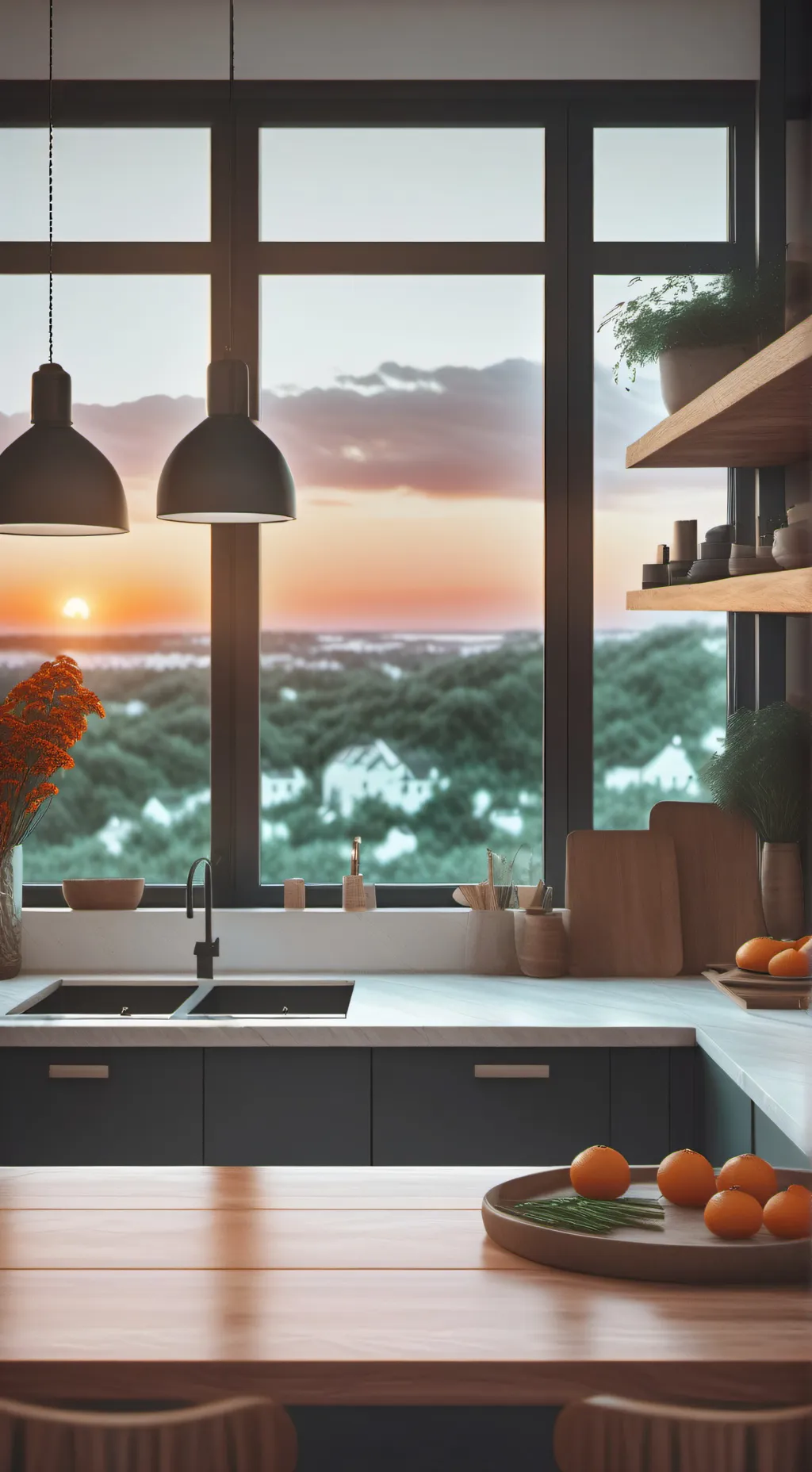ai character: sunset background