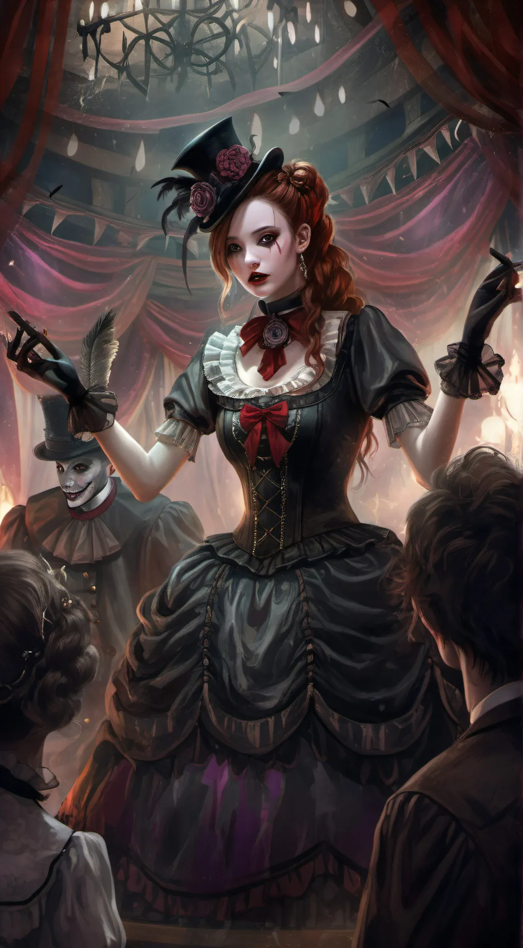 ai character: Md dark circus!  background
