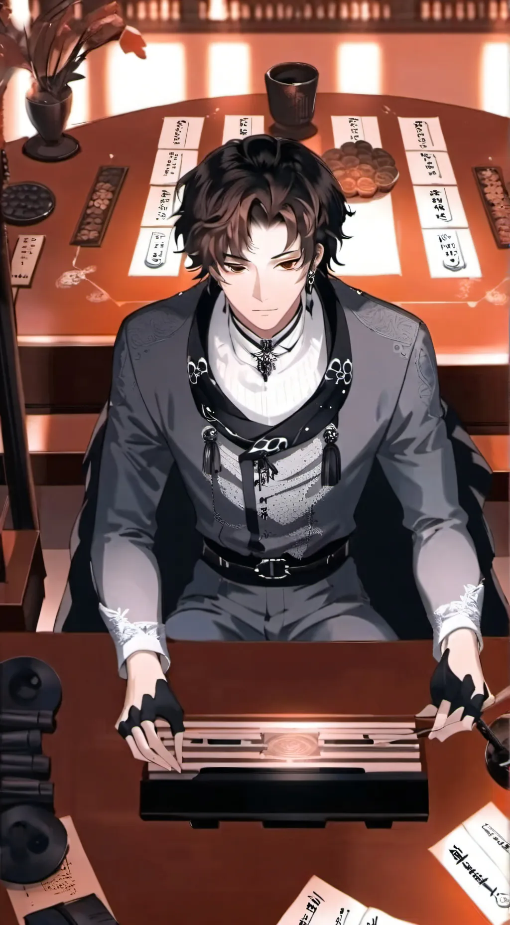 ai character: hashira hotspring background