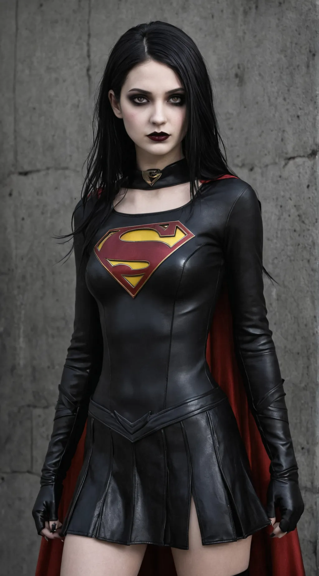 ai character: Goth Supergirl background