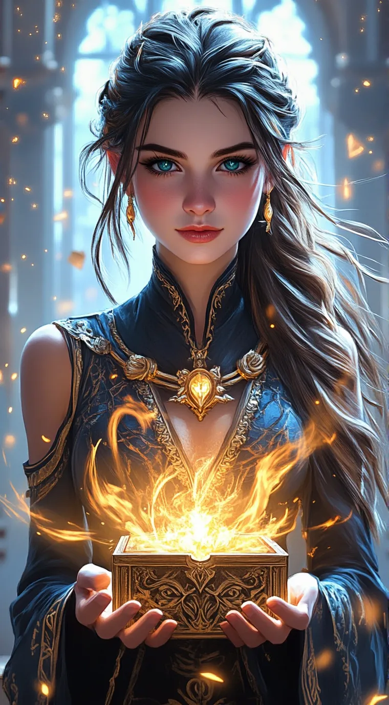 ai character: Pandora Box background