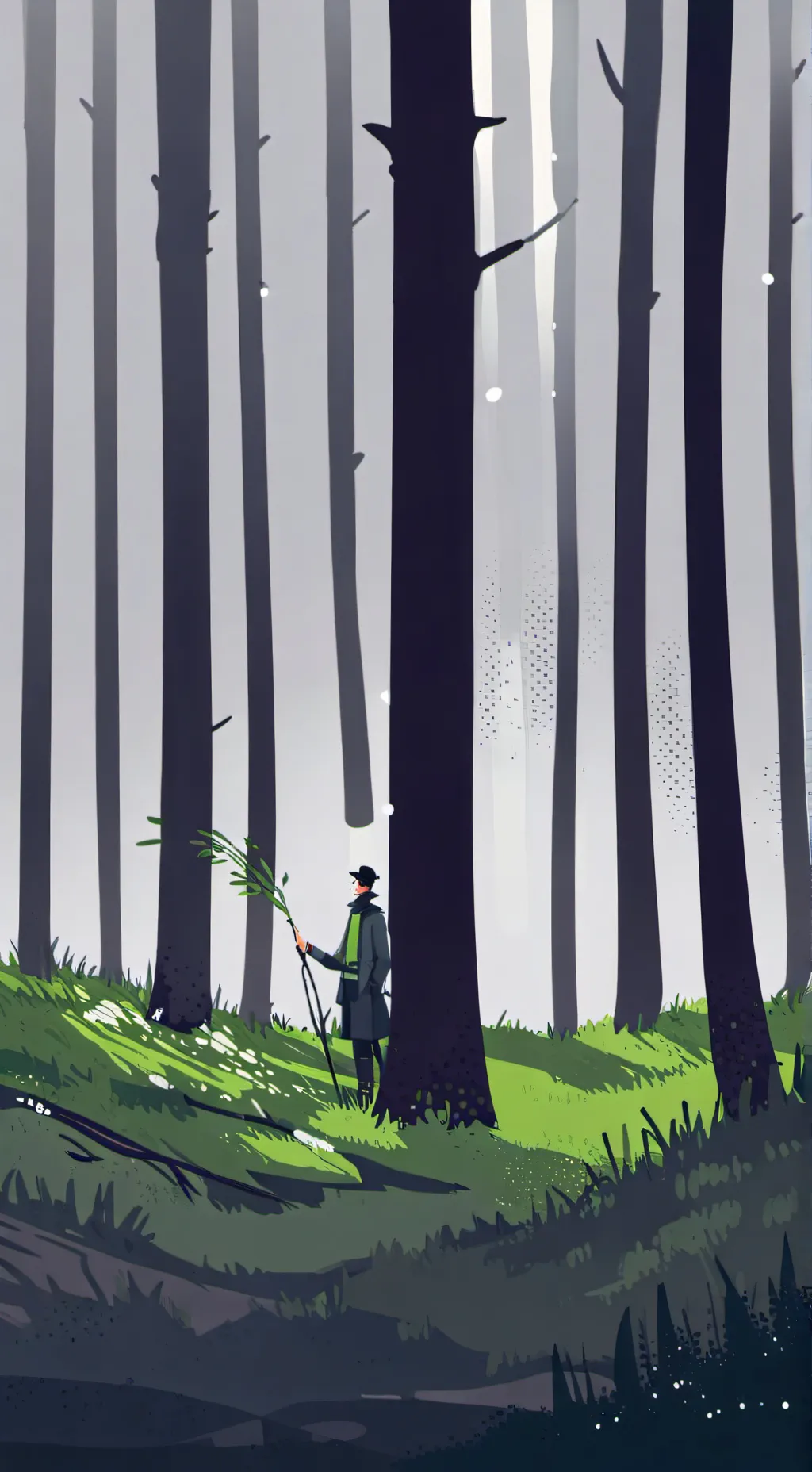 ai character: grass background