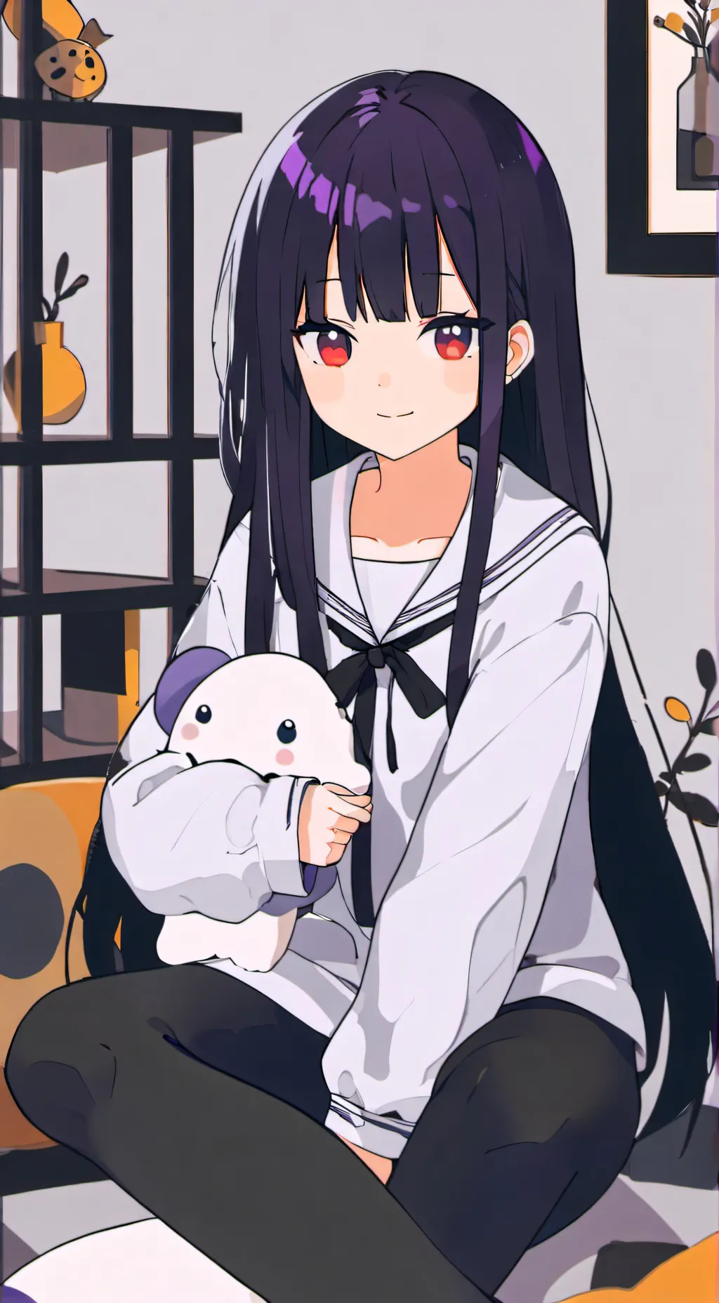 ai character: Violet background