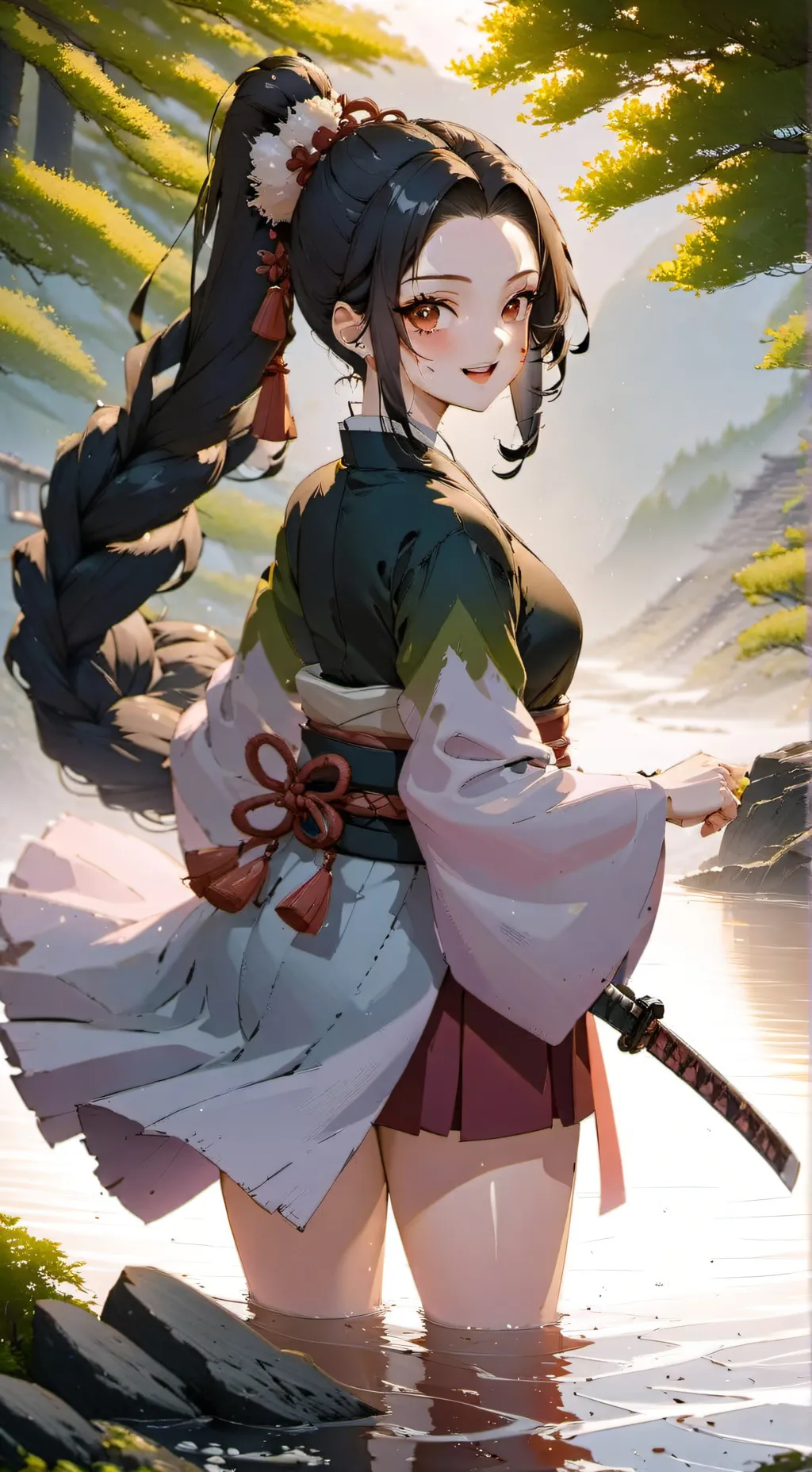 ai character: Kny meet mha  background