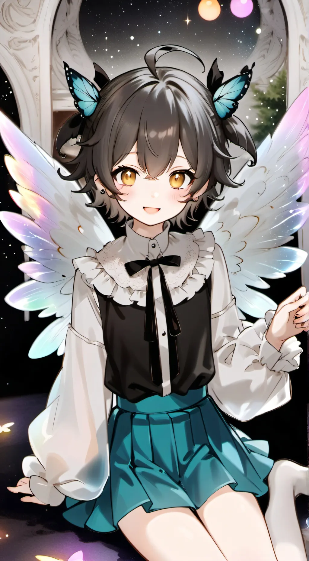 ai character: Iridescent Fae Furry background