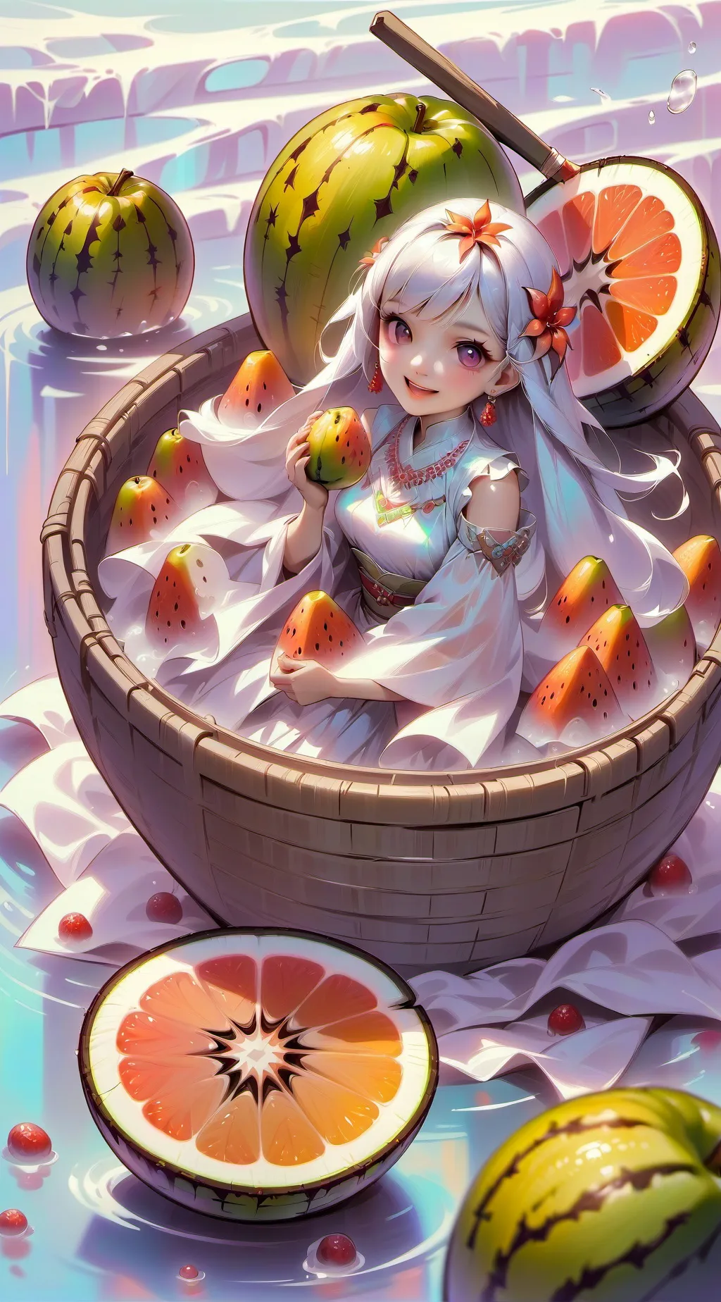 ai character: pastèque vs coco background