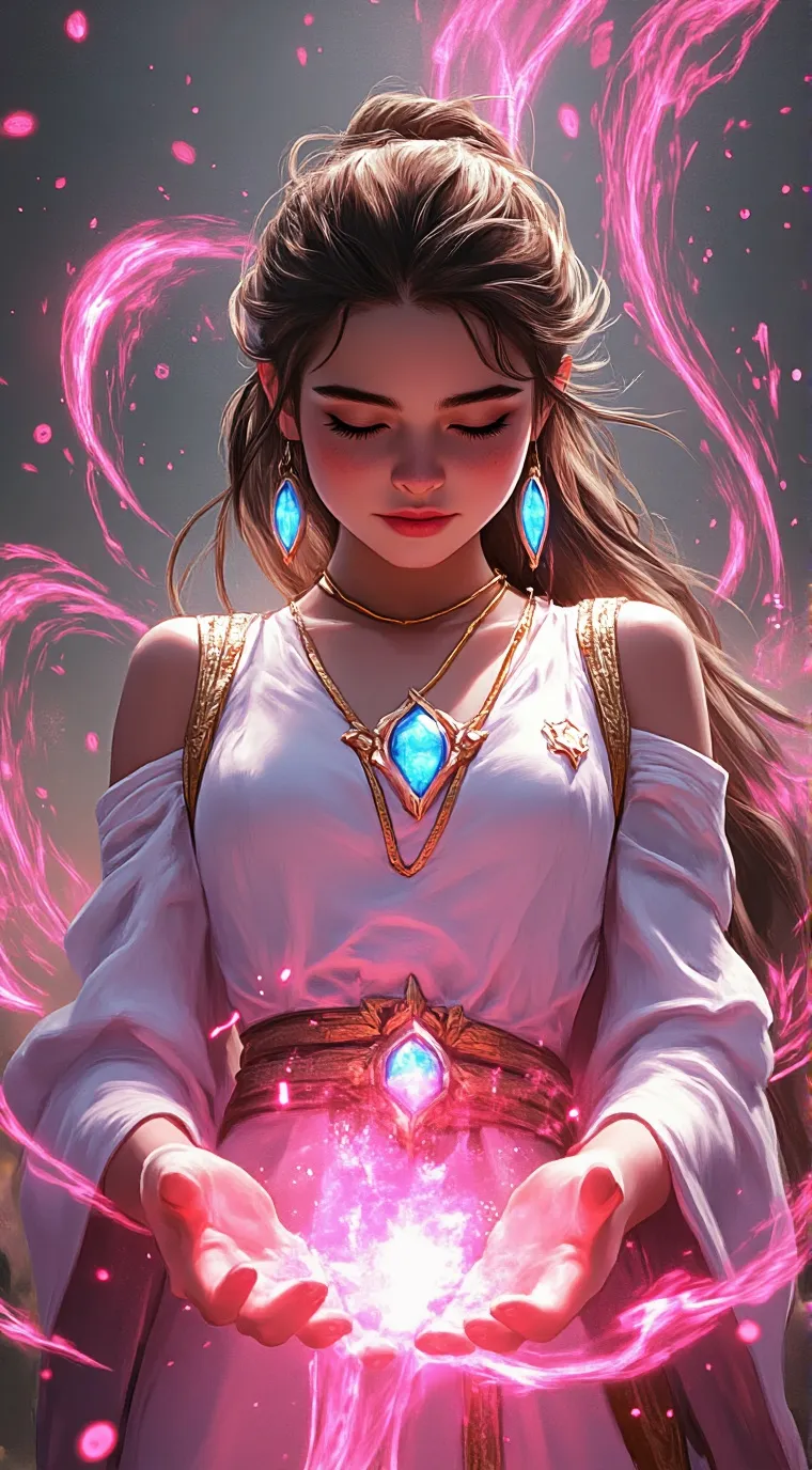 ai character: Excited girl background