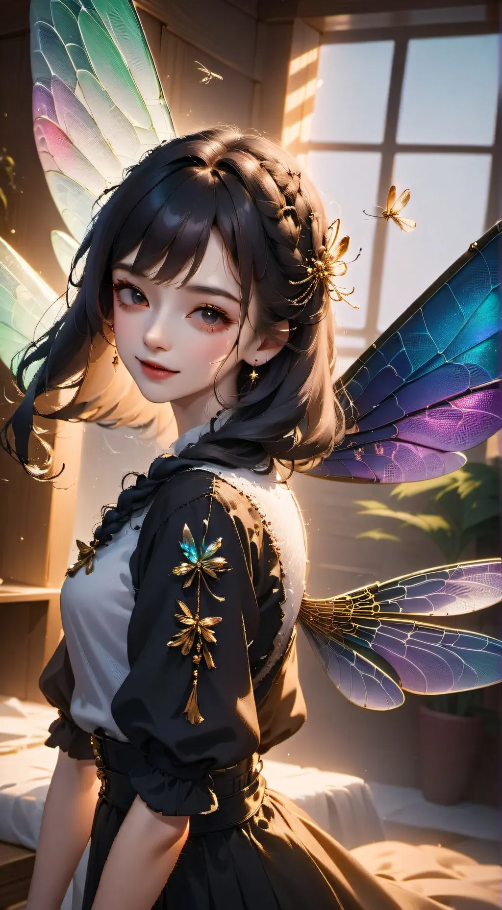 ai character: Iridescent Sky Spirit background