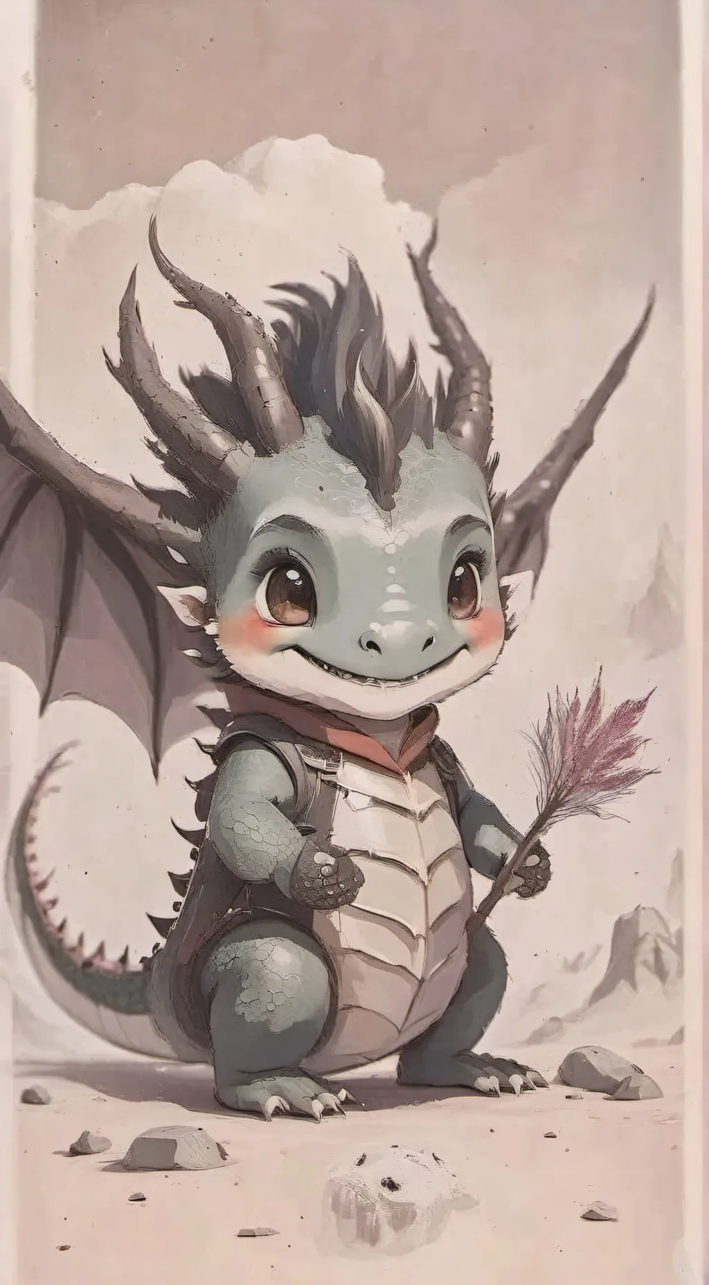 ai character: dragón bebe  background