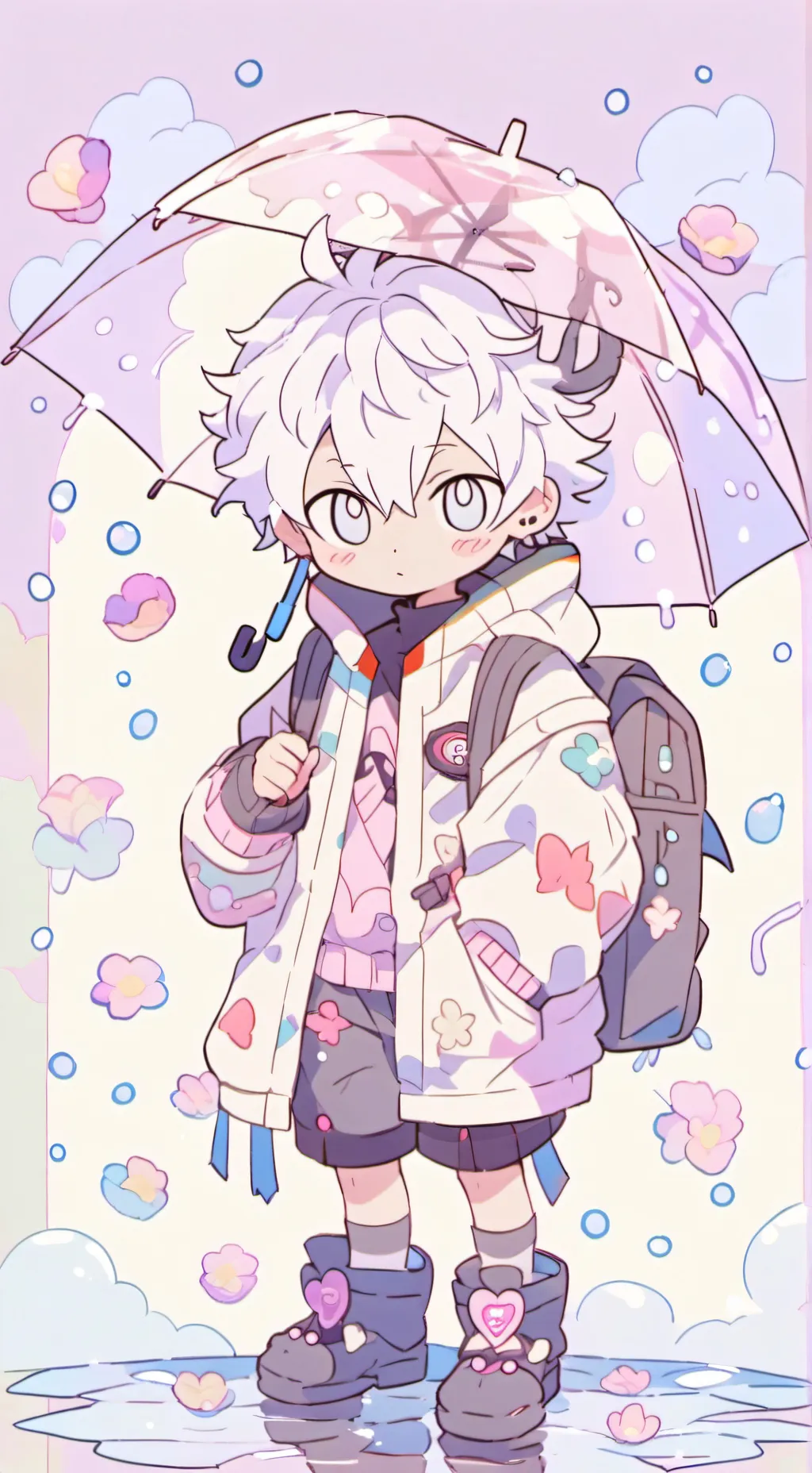 ai character: 🌧️ds in the rain🌧️ background
