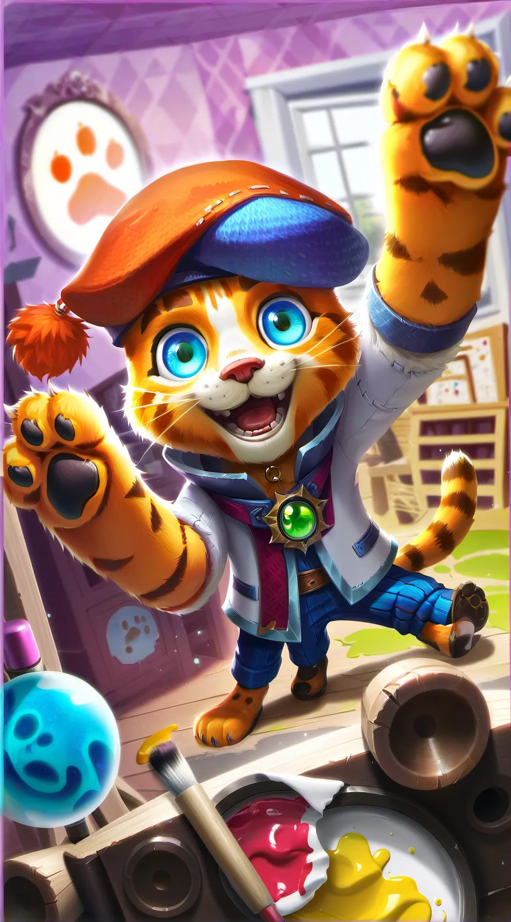 ai character: Meowsterpiece background