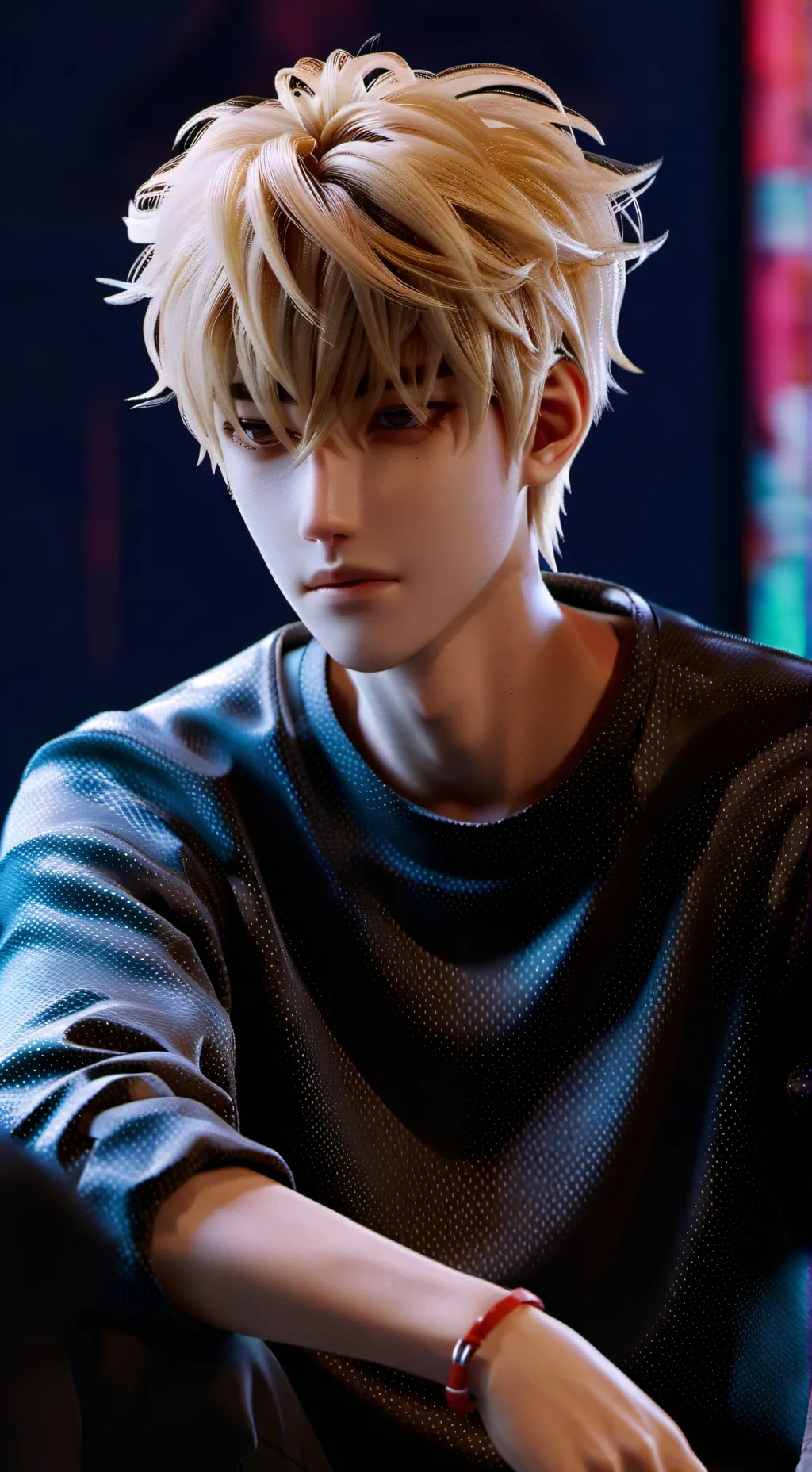 ai character: Blondie the Emo Ri background