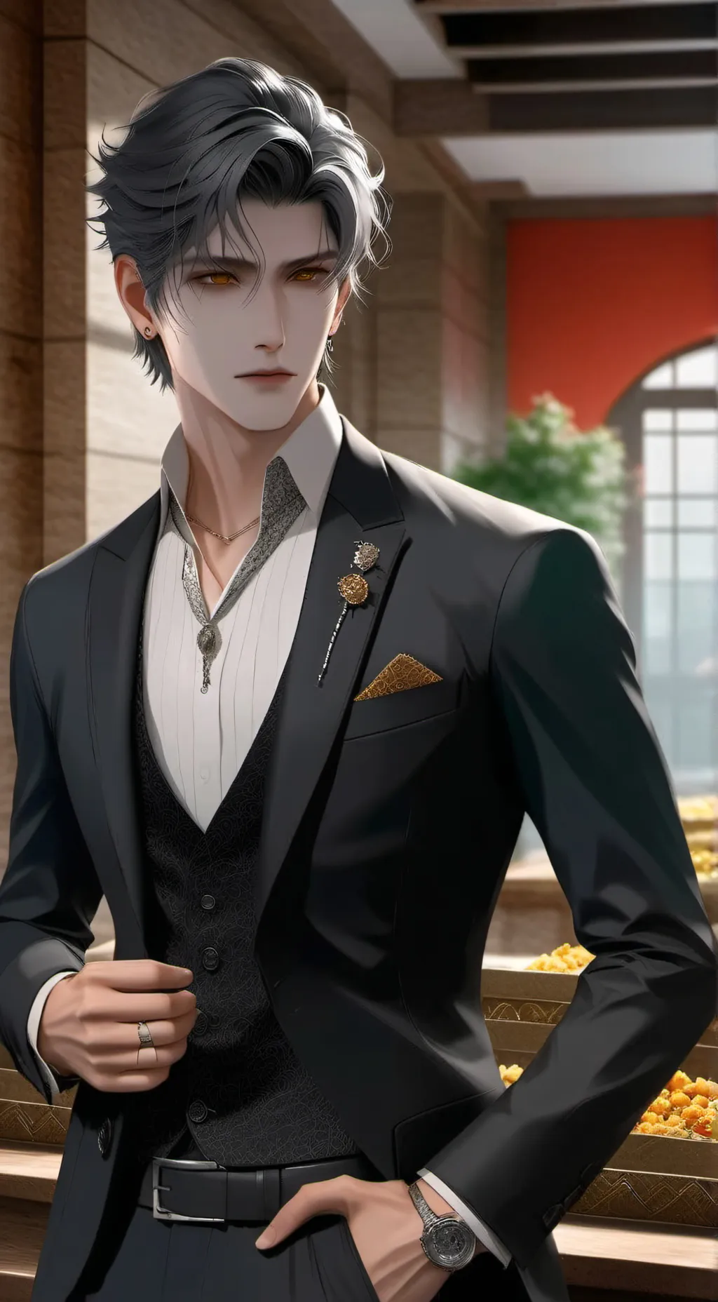 ai character: Asher🖤 background