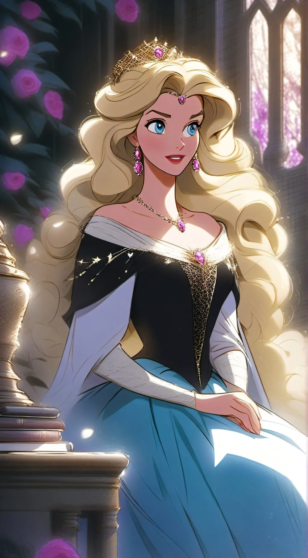 ai character: Princess Aurora  background