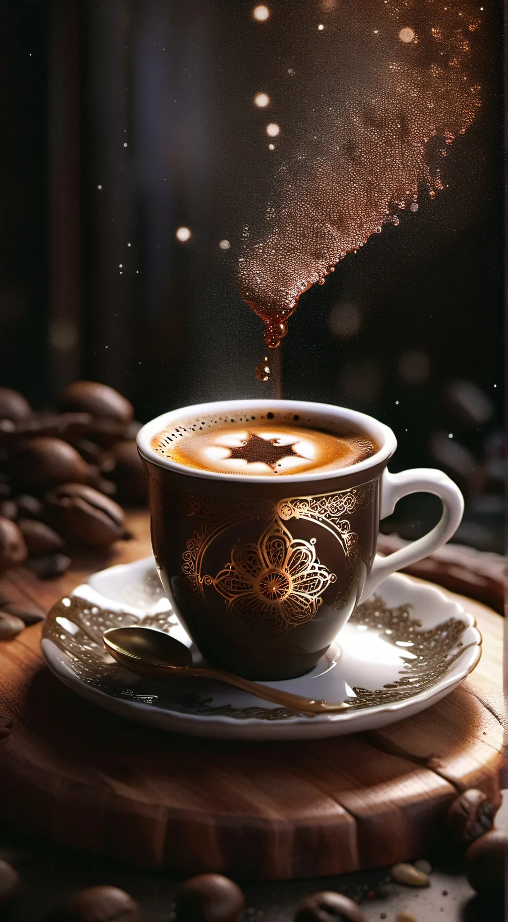 ai character: Coffee reading background