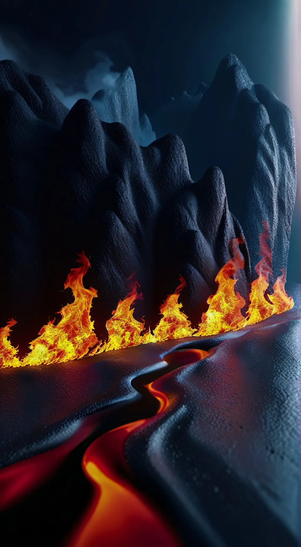 ai character: Warm like fire AU background