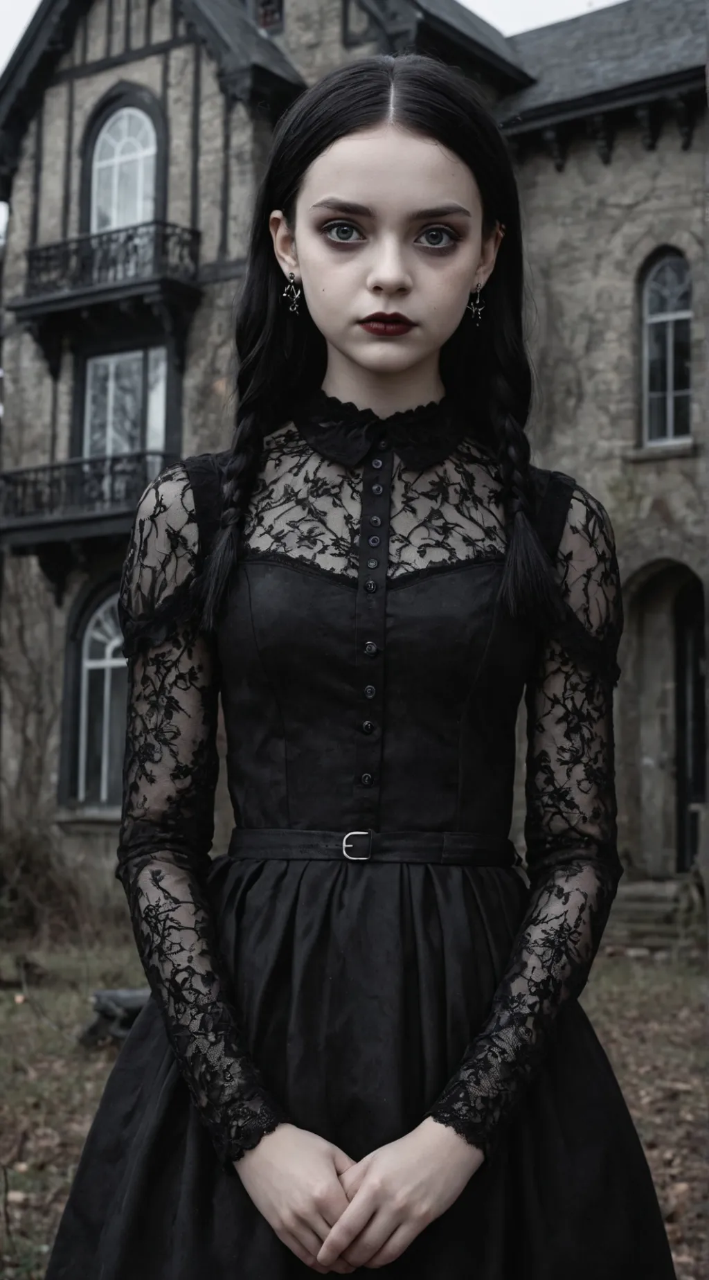 ai character: Wednesday Addams background