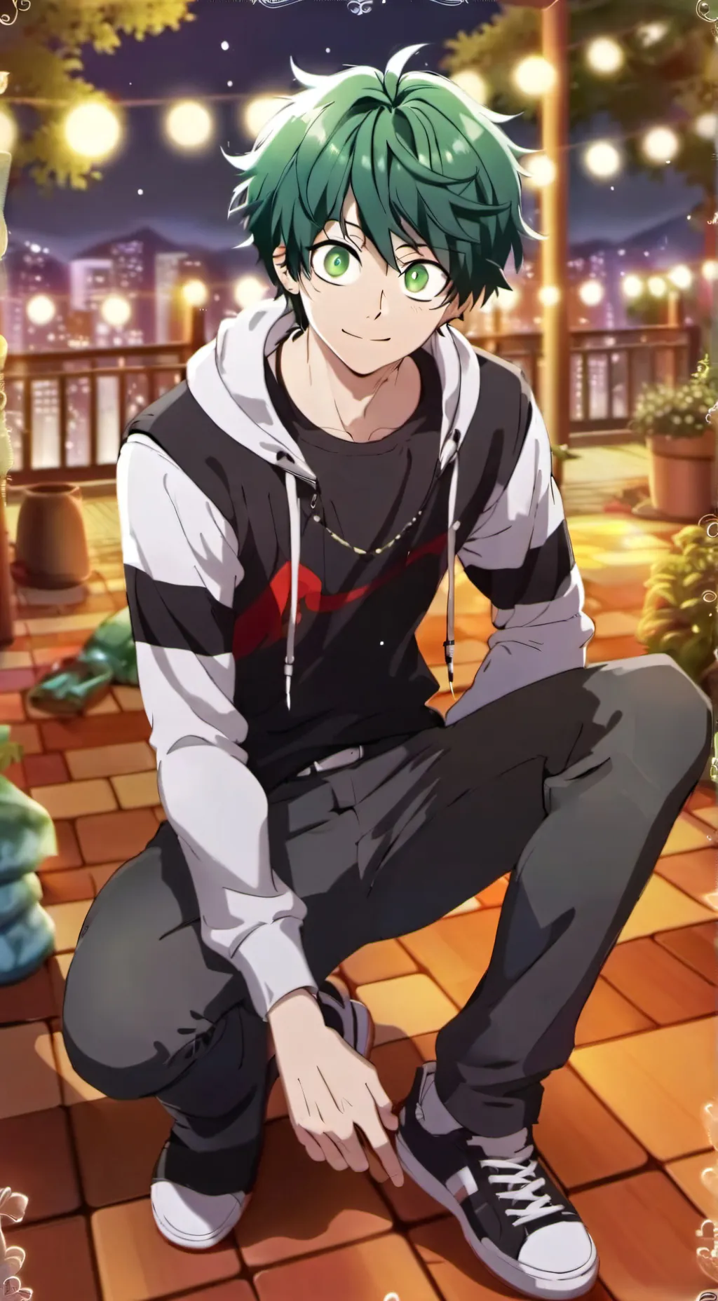 ai character: Deku  background