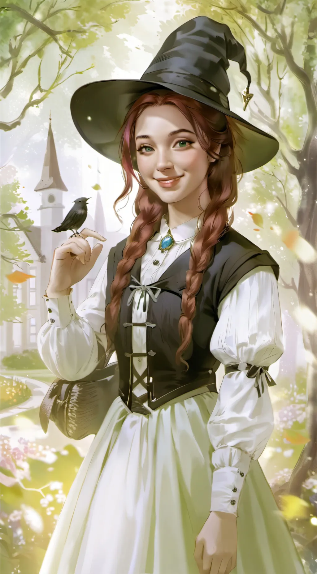 ai character: -The Flower Witch- background