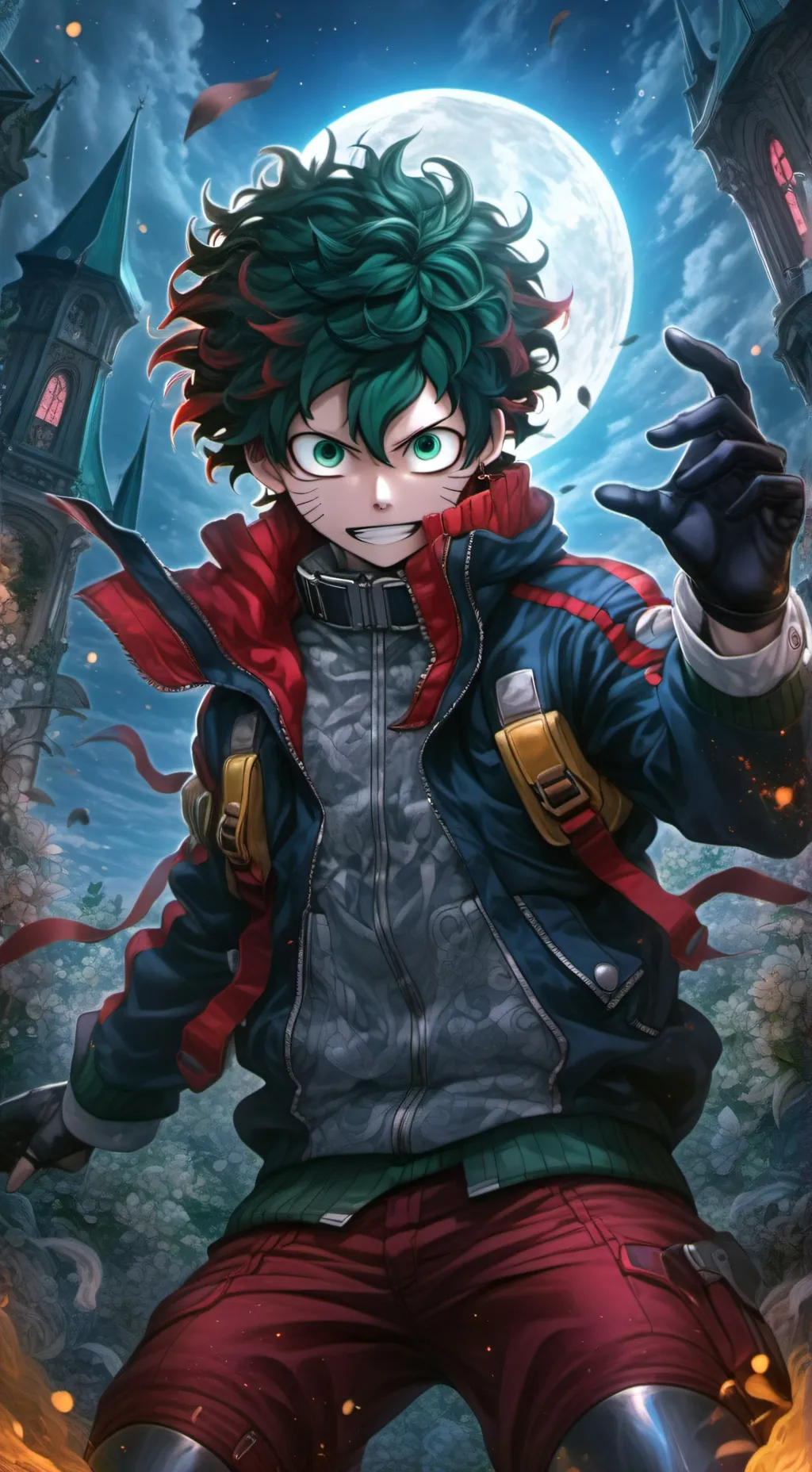 ai character: deku but evil  background