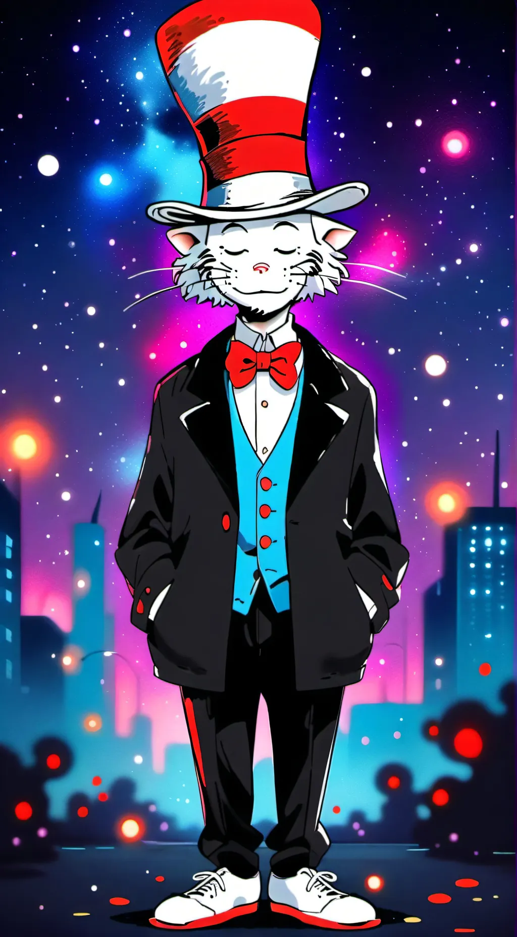 ai character: The cat in the hat background