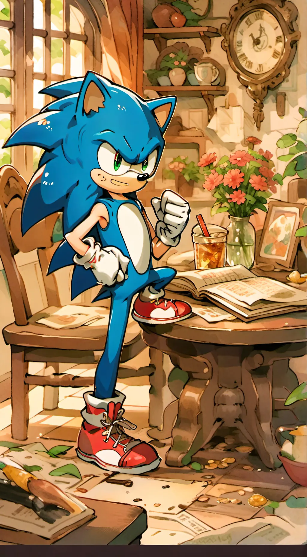 ai character: Sonic  background