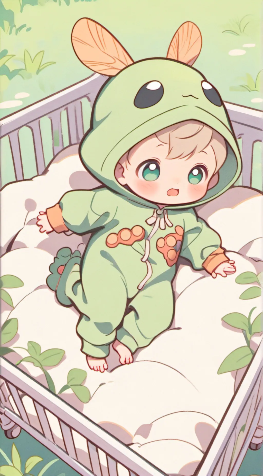 ai character: Grasshopper babies background