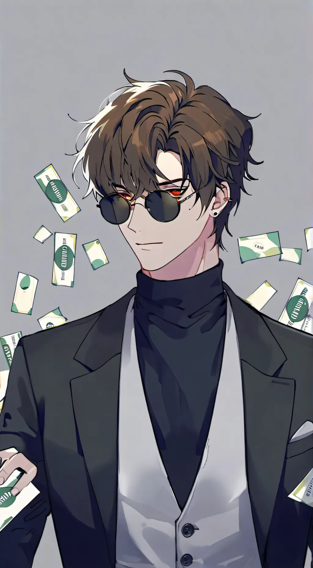 ai character: Money grabber background