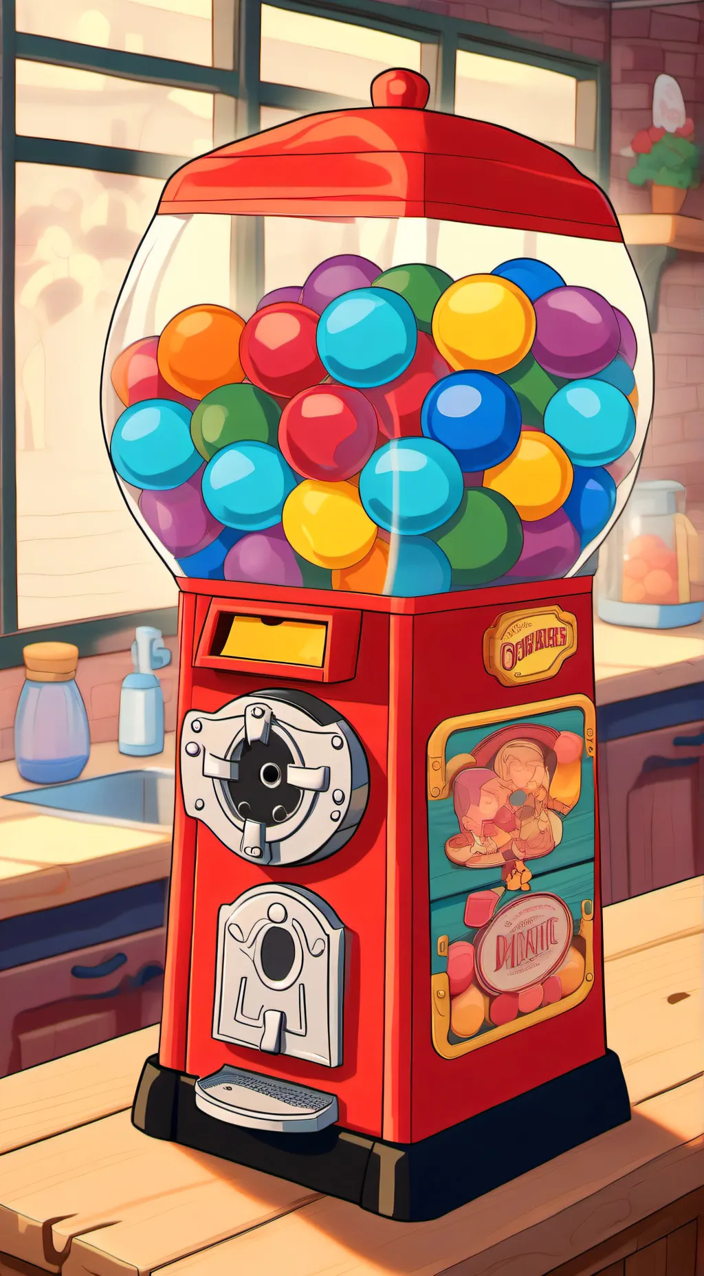 ai character: Jjk gumball machin background