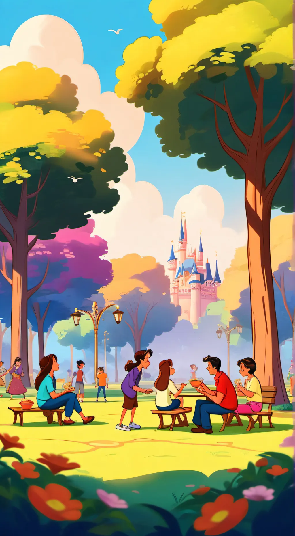 ai character: Friend group  background